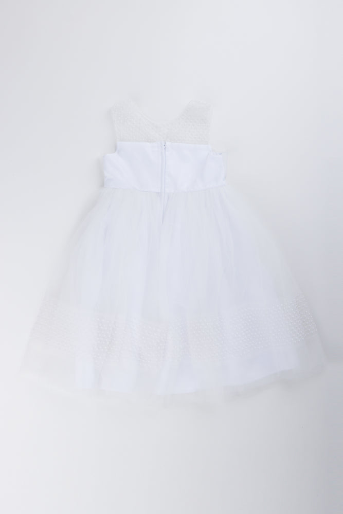 White Mesh Occasion Dress (2)