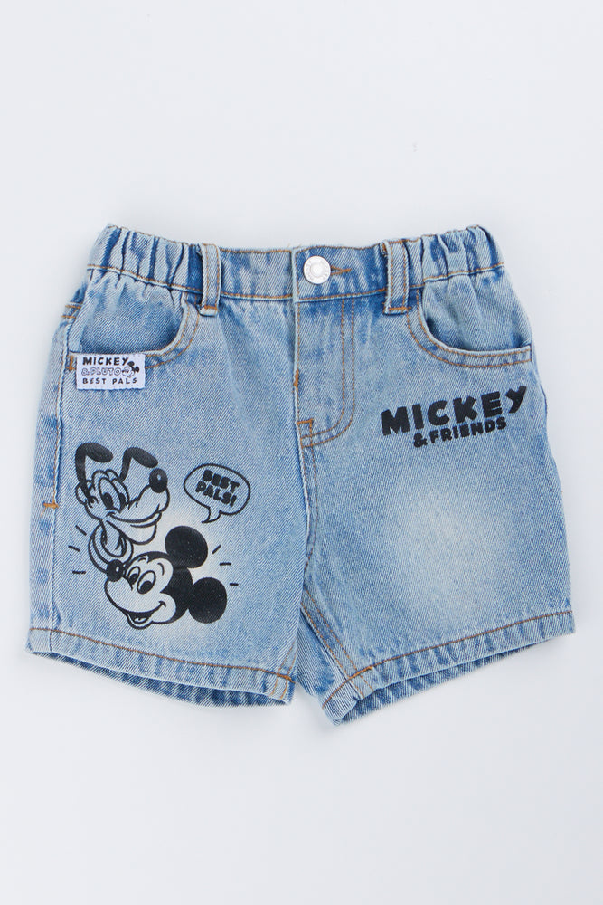 Mickey Mouse Light Blue Denim Shorts