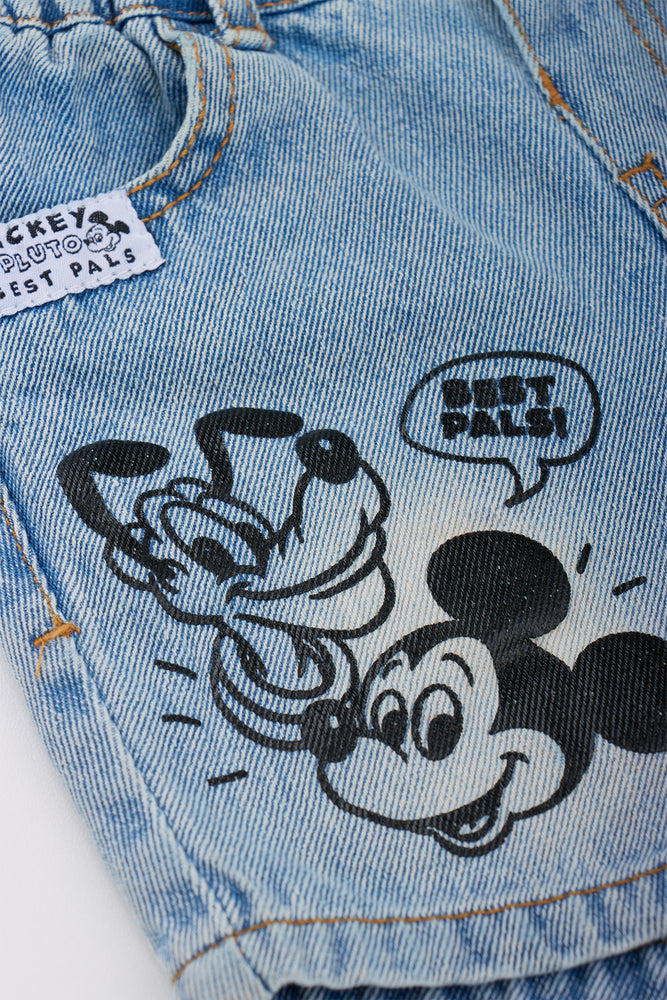 Mickey Mouse Light Blue Denim Shorts (1)