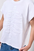 White Textured Skeleton T-Shirt (3)
