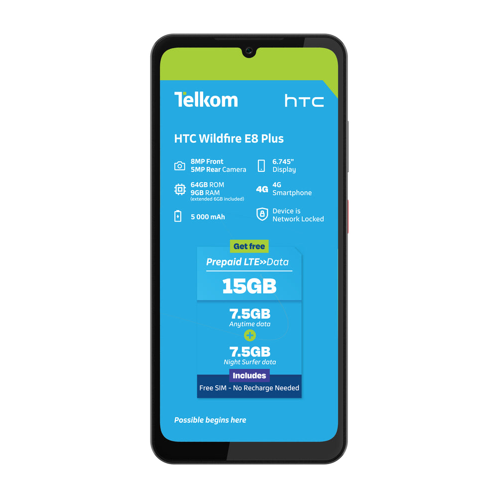 HTC Wildfire E8 Plus Black Telkom