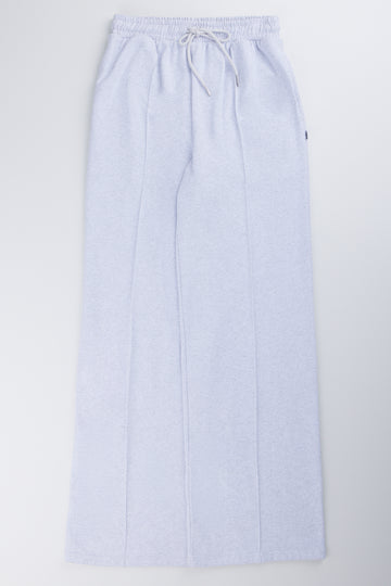 Grey Melange Wide Leg Joggers