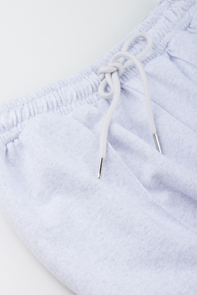Grey Melange Wide Leg Joggers (1)