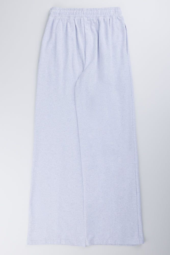 Grey Melange Wide Leg Joggers (2)