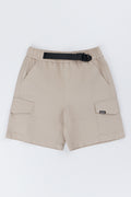 Stone Buckle Trim Cargo Shorts