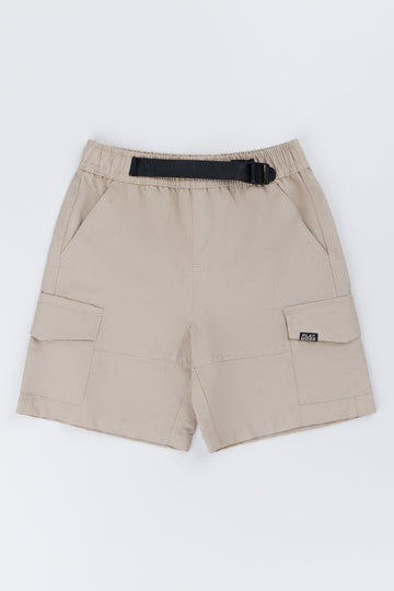 Stone Buckle Trim Cargo Shorts