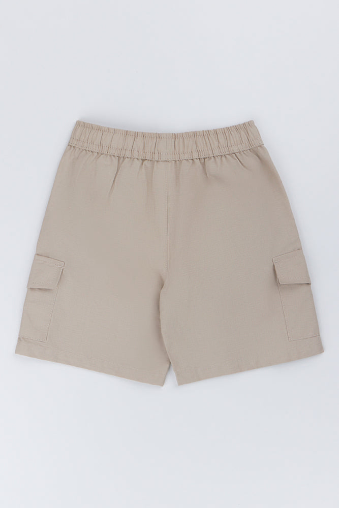 Stone Buckle Trim Cargo Shorts (2)