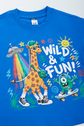 Spur Blue Graphic Print Crew Neck T-Shirt (1)
