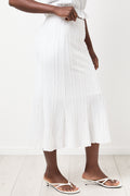 White Textured Flared Skirt (1)