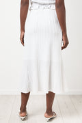 White Textured Flared Skirt (2)