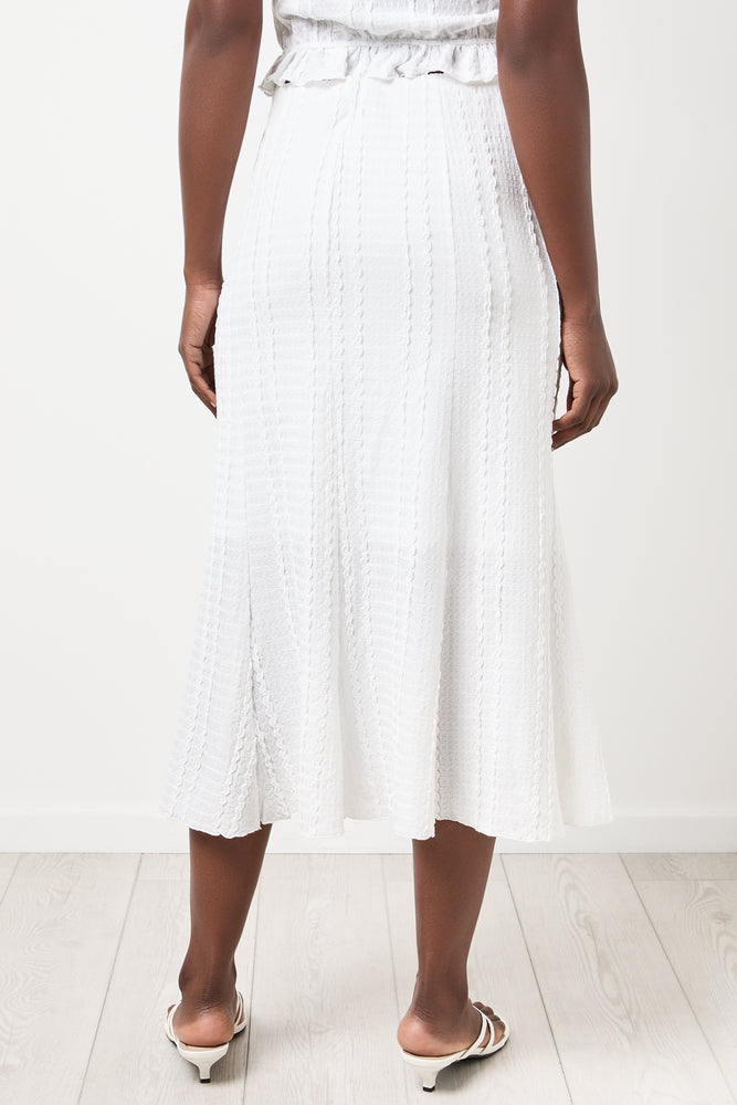White Textured Flared Skirt (2)