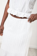 White Textured Flared Skirt (3)