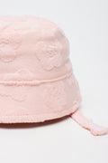 Peach Floral Towelling Bucket Hat (1)