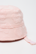 Peach Floral Towelling Bucket Hat (2)