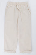 Stone Linen Blend Pull-On Pants