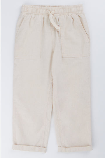 Stone Linen Blend Pull-On Pants