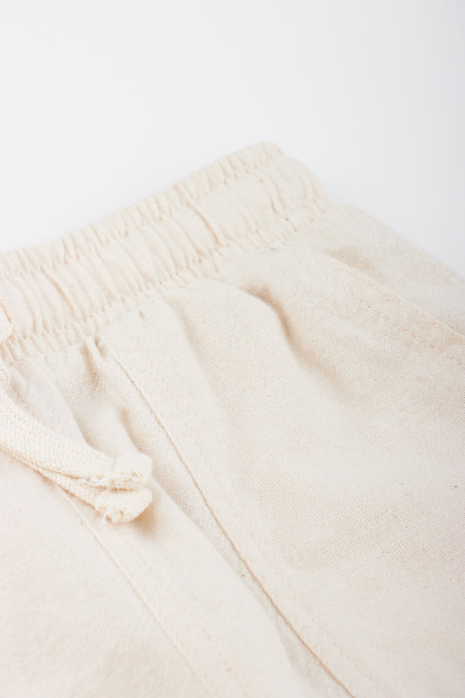 Stone Linen Blend Pull-On Pants (1)