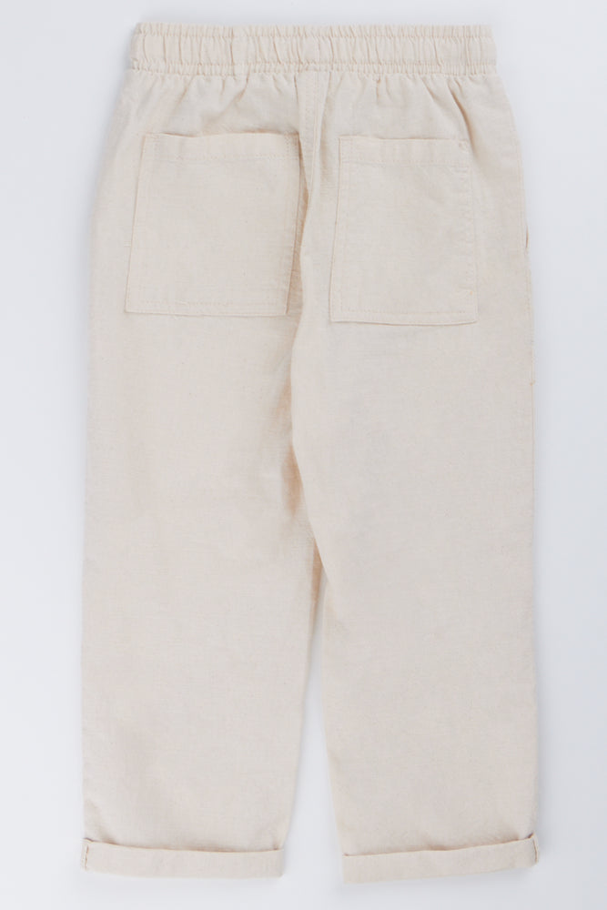 Stone Linen Blend Pull-On Pants (2)
