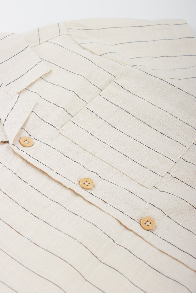 Stone Striped Resort Collar Shirt (1)
