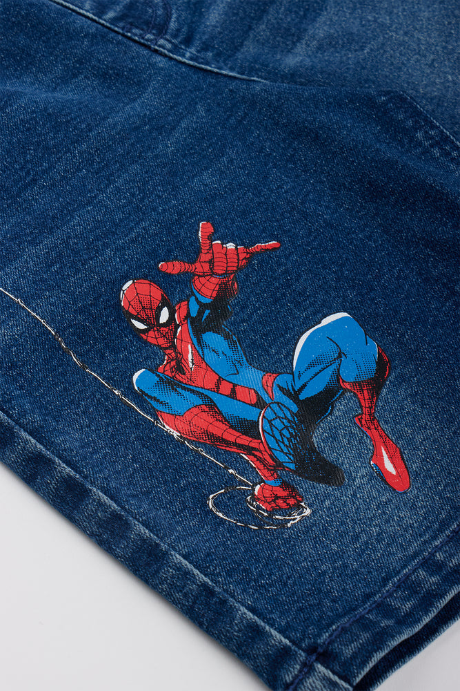 Spider-Man Dark Wash Denim Shorts (1)