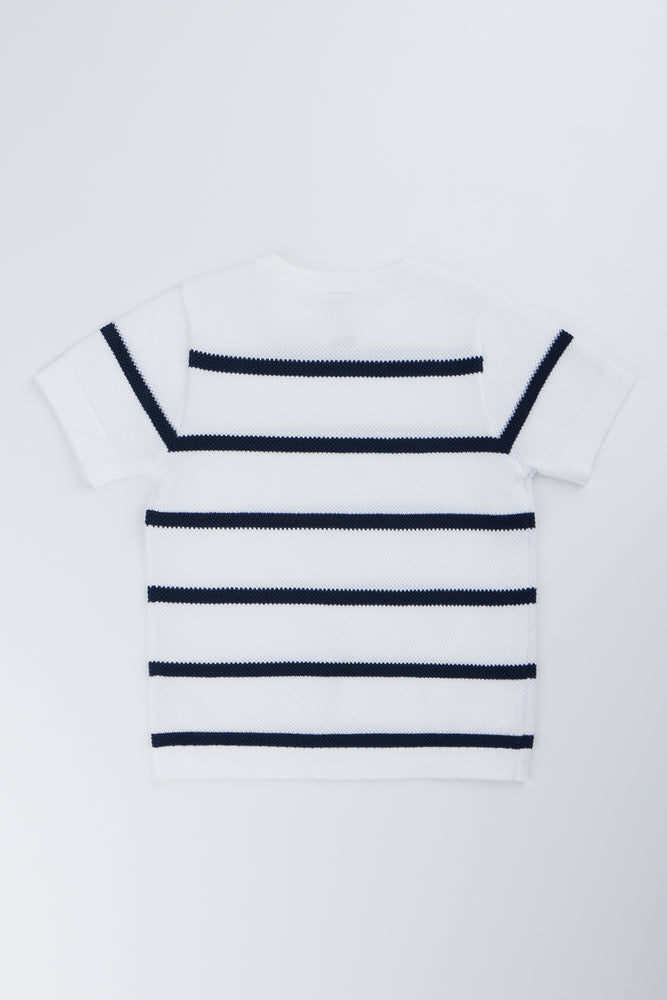 Striped Crew Neck Knit Top (2)