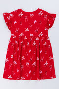 Red Cherry Bow Flutter Dress (2)