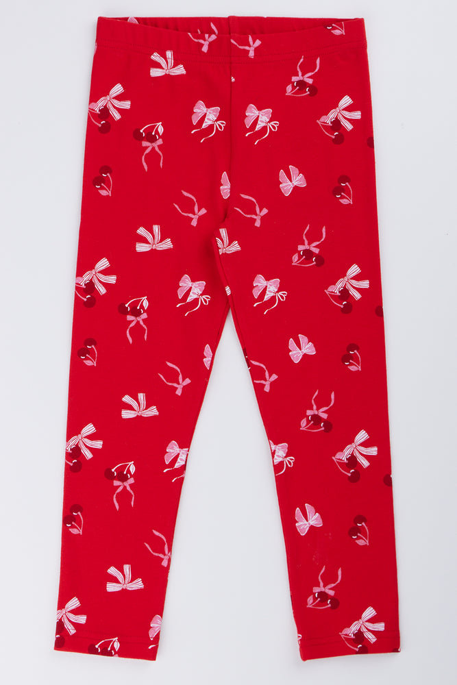 Red Cherry Print Leggings