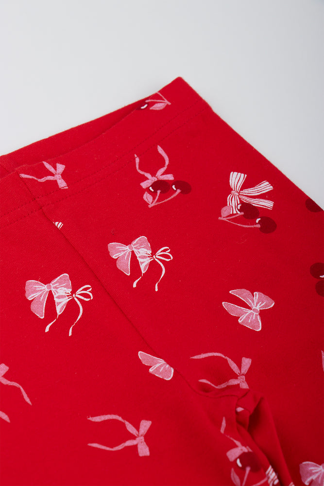 Red Cherry Print Leggings (1)