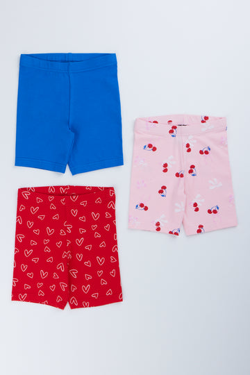 3 Pack Printed Cycle Shorts