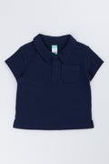 Navy Toweling Baby Golfer Shirt