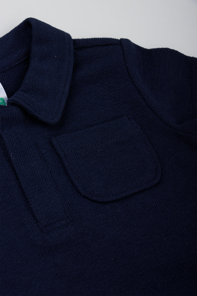 Navy Toweling Baby Golfer Shirt (1)