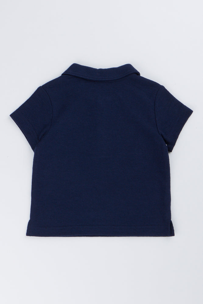 Navy Toweling Baby Golfer Shirt (2)