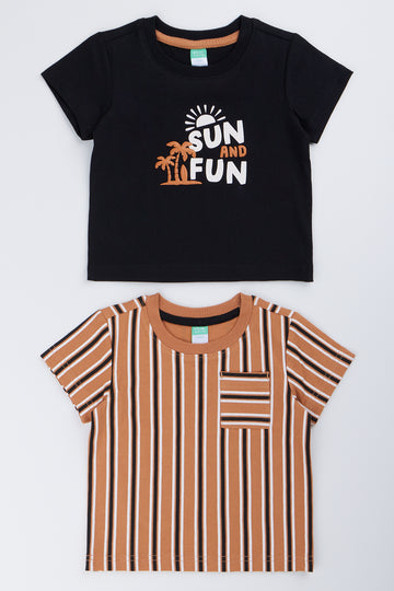 Boys Sun and Stripe T-Shirt Pack