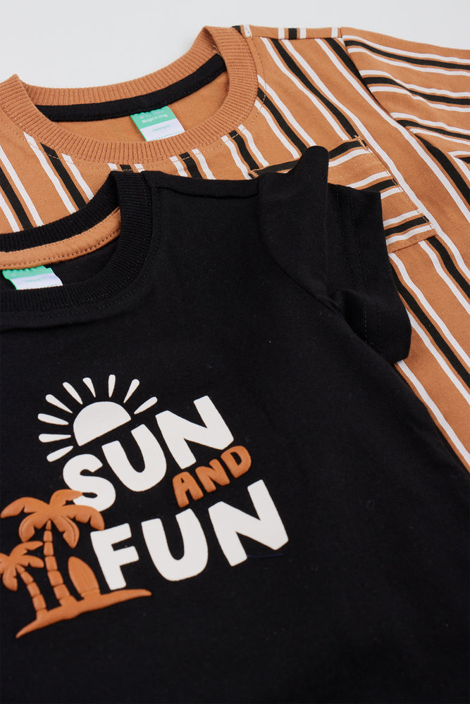 Boys Sun and Stripe T-Shirt Pack (1)
