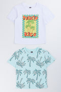 2 Pack Tropical Print T-Shirts