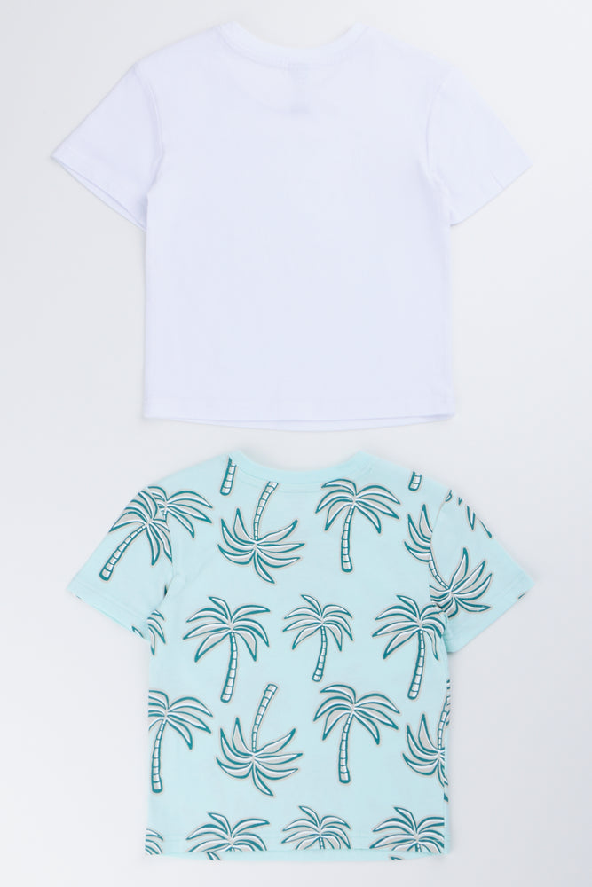 2 Pack Tropical Print T-Shirts (2)