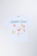 White Coastal Cutie Oversized T-Shirt