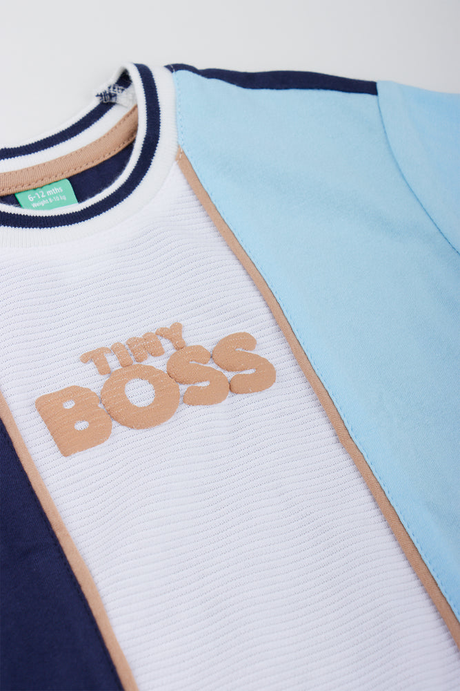 Boys Colourblocked Tiny Boss T-Shirt (1)