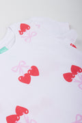 White Cherry Print Puff Sleeve T-Shirt (1)