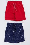 Navy & Red Woven Shorts 2 Pack