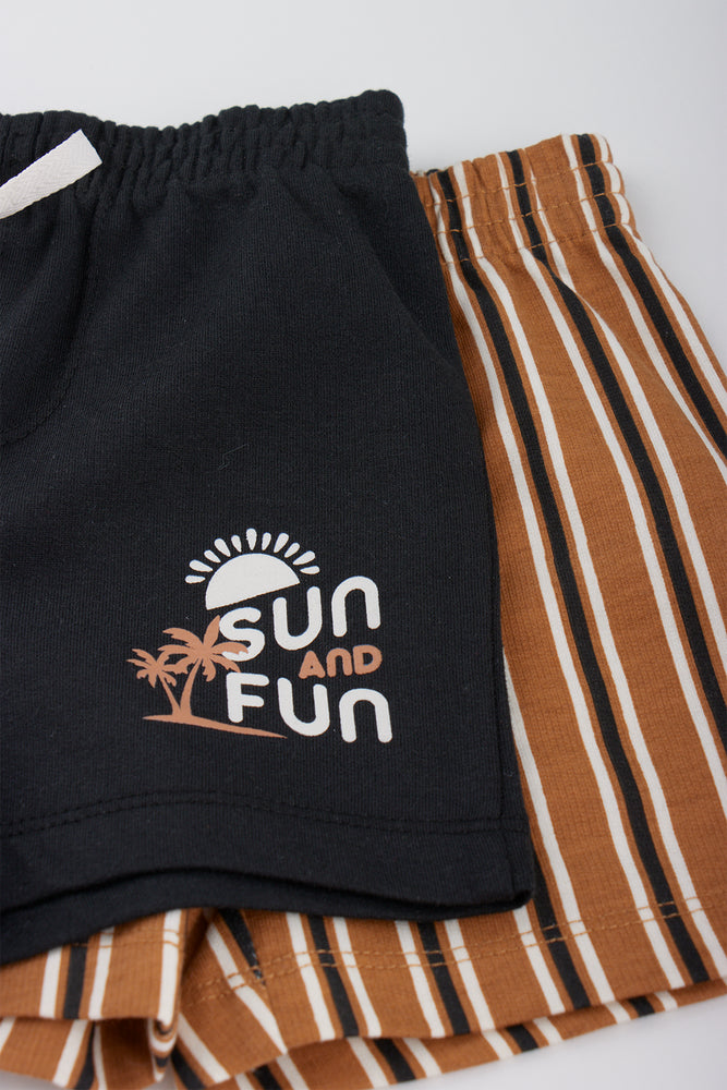 2 Pack Casual Knit Shorts (1)