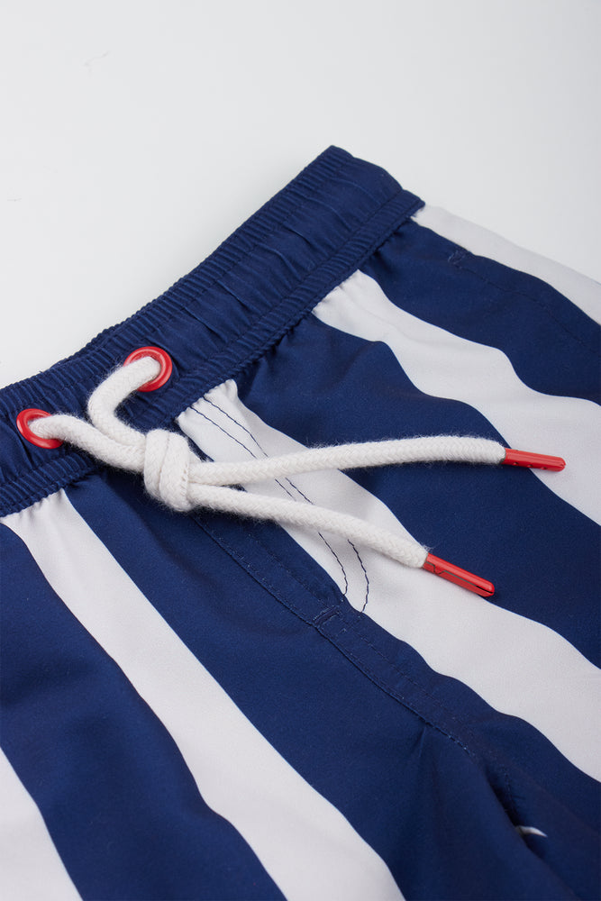 Navy Striped Swim Shorts (1)