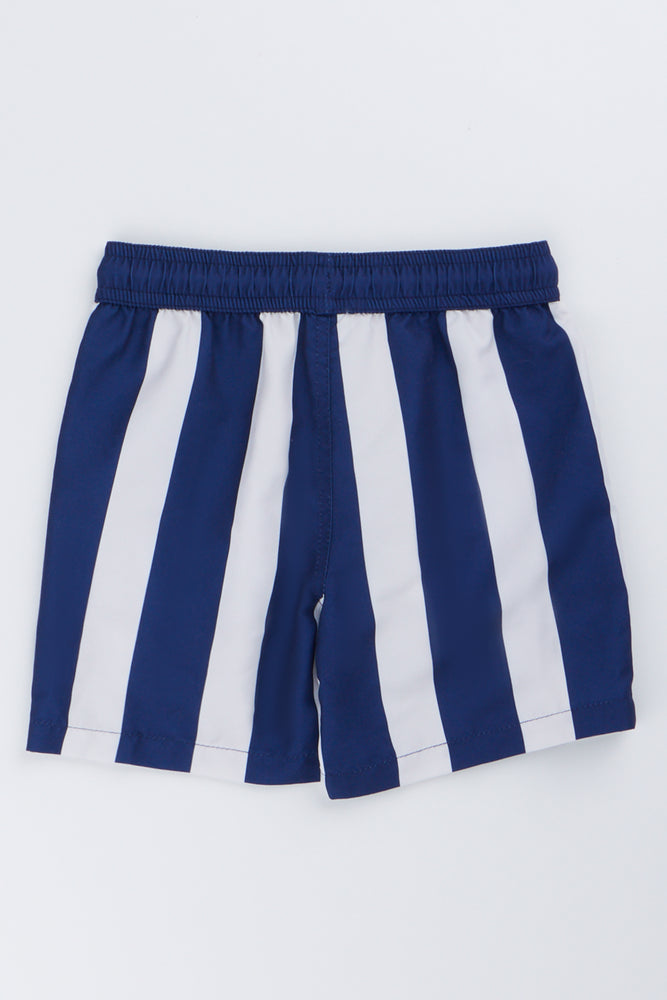 Navy Striped Swim Shorts (2)