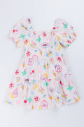 Coastal Print Tiered Dress