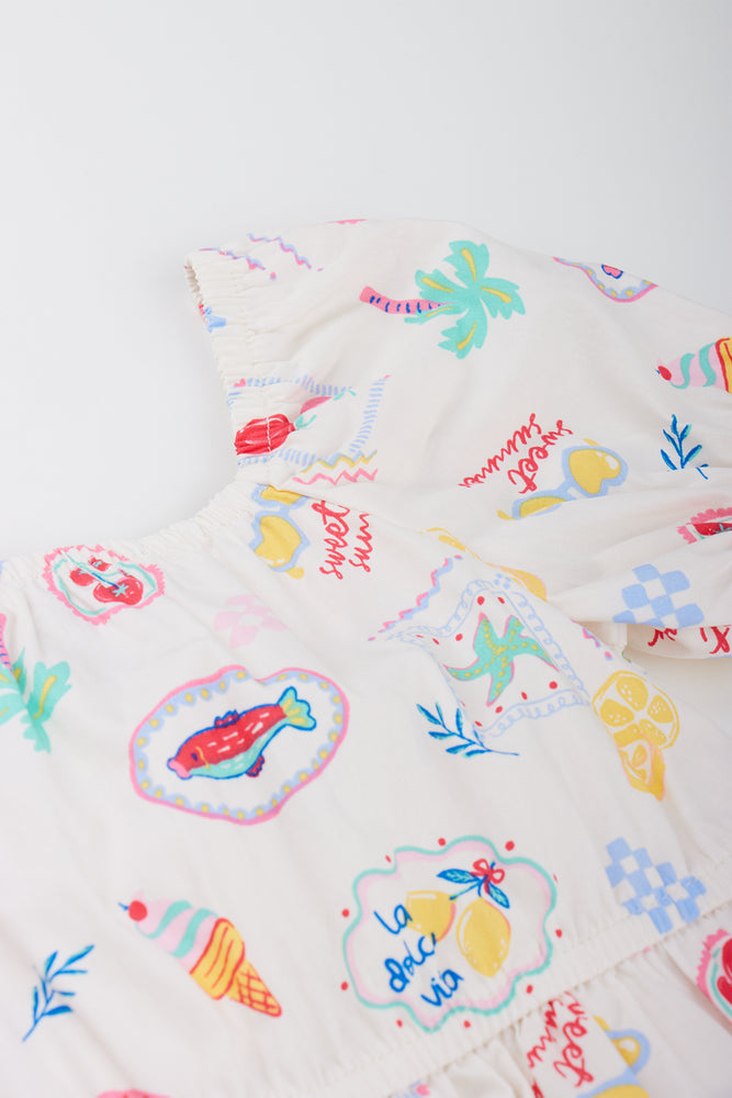 Coastal Print Tiered Dress (1)