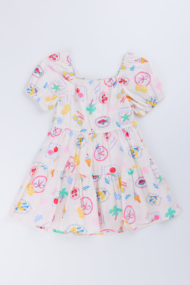 Coastal Print Tiered Dress (2)