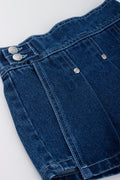 Pleated Denim Skort Dark Wash (1)