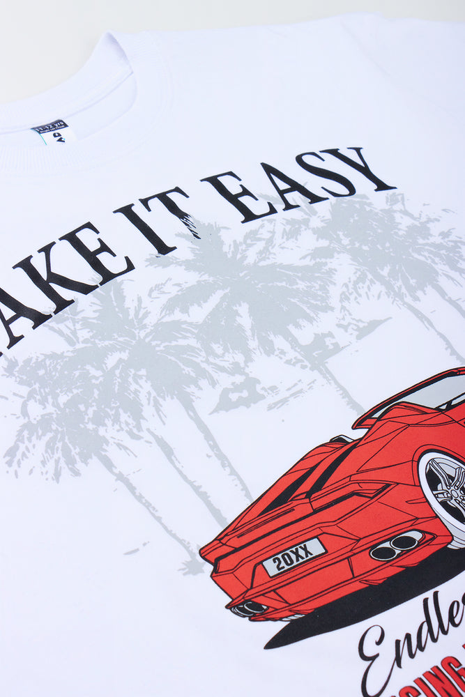 White Take It Easy Graphic T-Shirt (1)