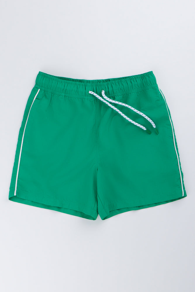 Green Nylon Swim Shorts