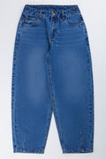 Blue Barrel Leg Jeans